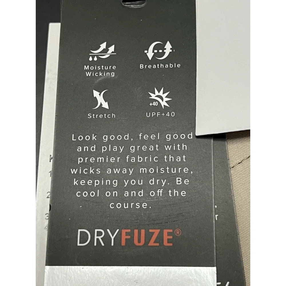 Chase 54 Men's Pioneer Pants Khaki Size 32x32 Dryfuze Wicking Golf Relaxed‎ NWT